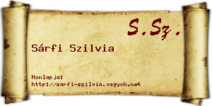 Sárfi Szilvia névjegykártya