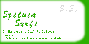 szilvia sarfi business card